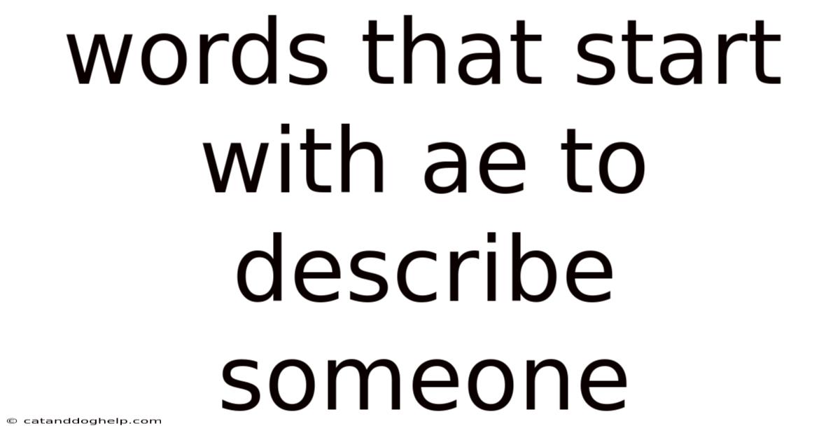 Words That Start With Ae To Describe Someone