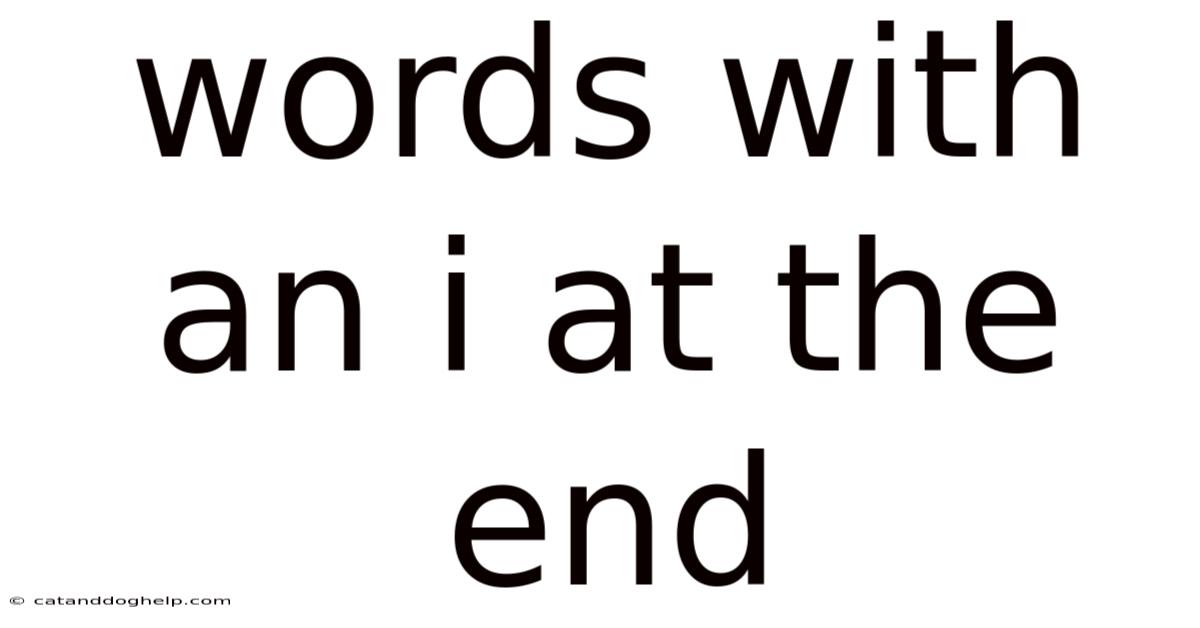 Words With An I At The End
