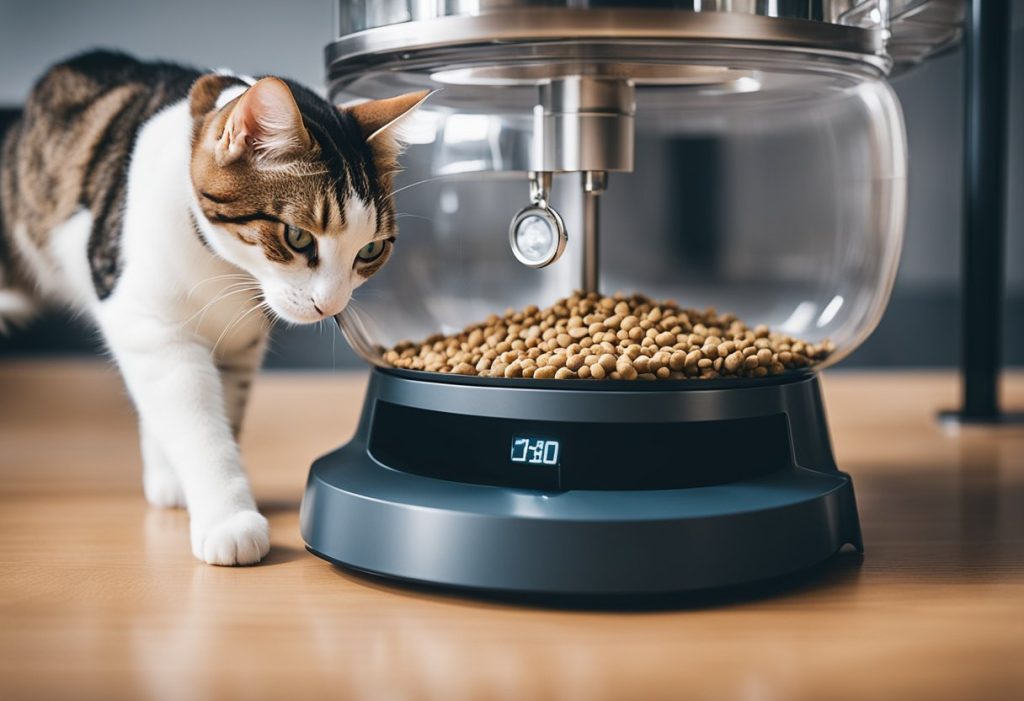 Automatic cat feeders
