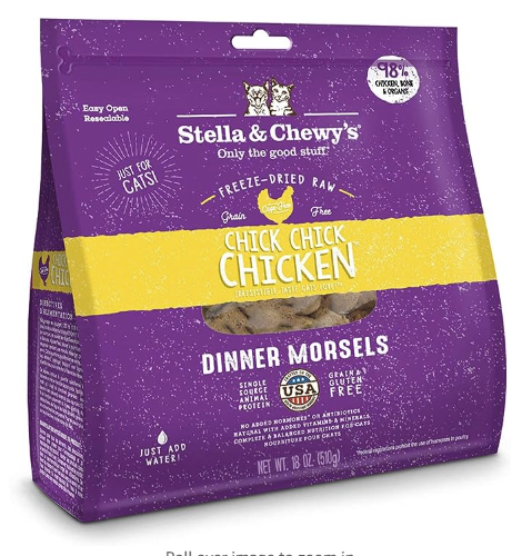 Freeze-Dried Raw Chick, Chick, Chicken Dinner Morsels Cat Food