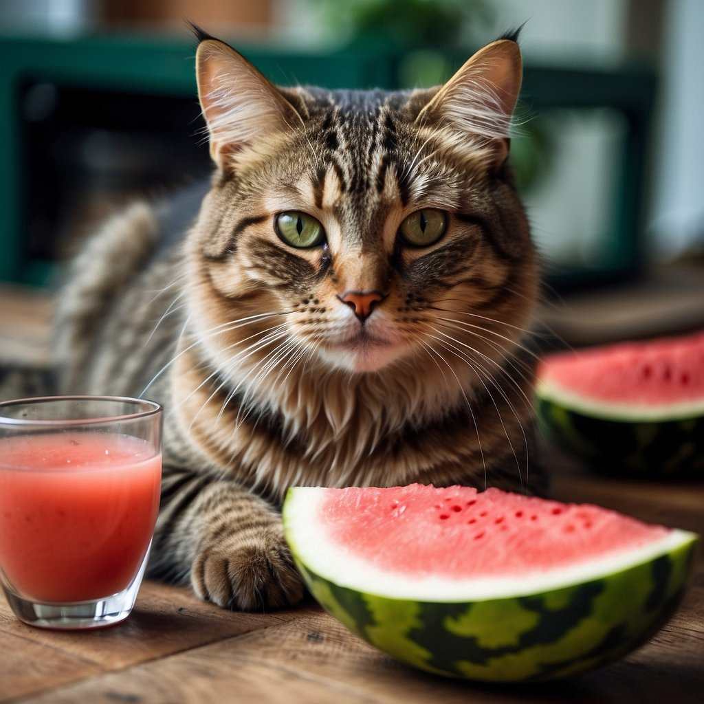 Beneficial about cats consuming watermelon
