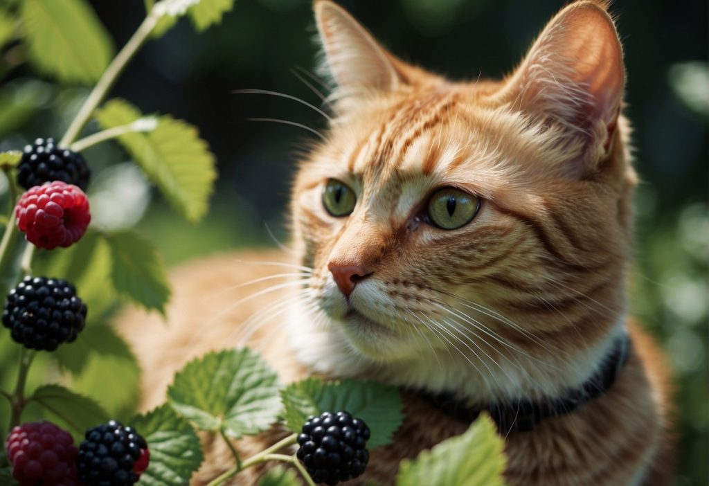 Cats can eat blackberries in moderation. 
