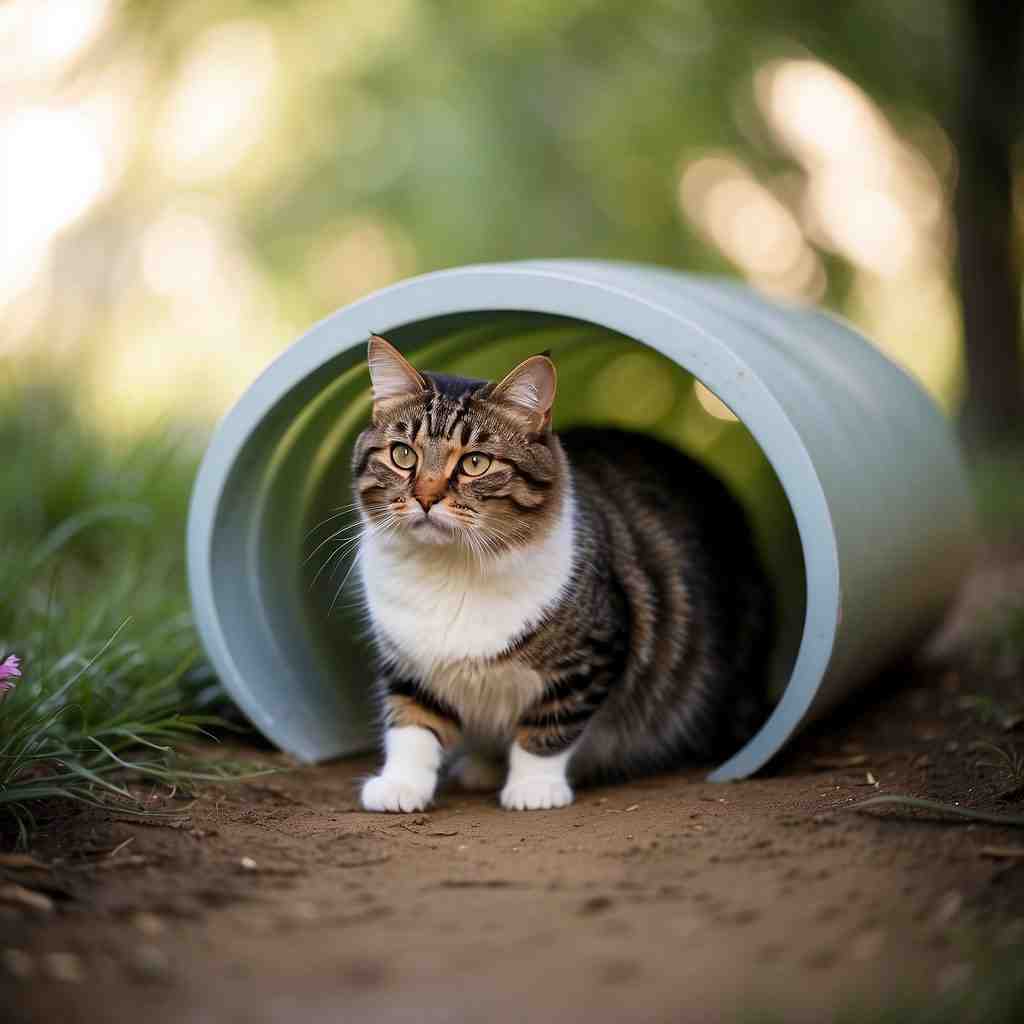 tunnels provide a playful environment for cat 
