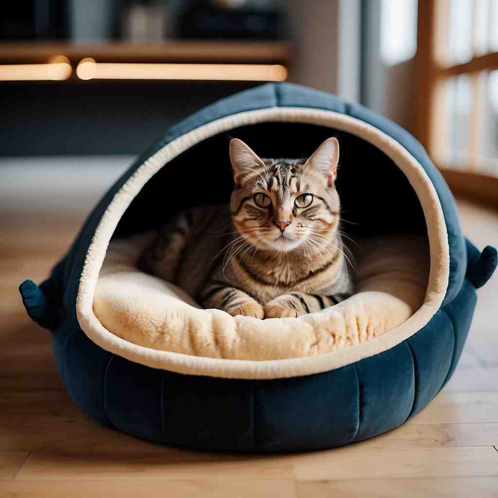 cat trutly appreciate the cozy bed