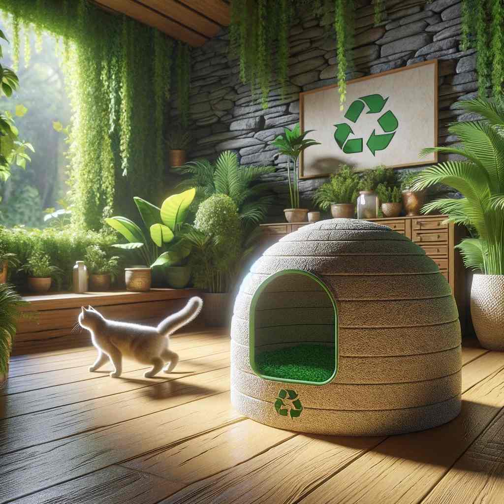 a litter box crafted with biodegradable materials