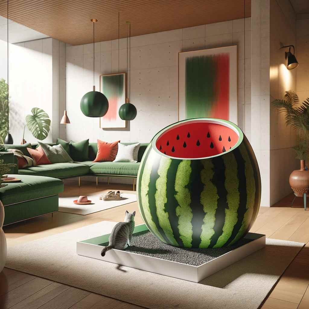 the watermelon litter box's design