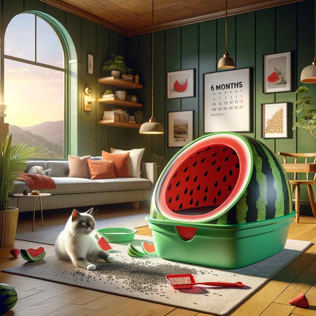 about this quirky watermelon litter box