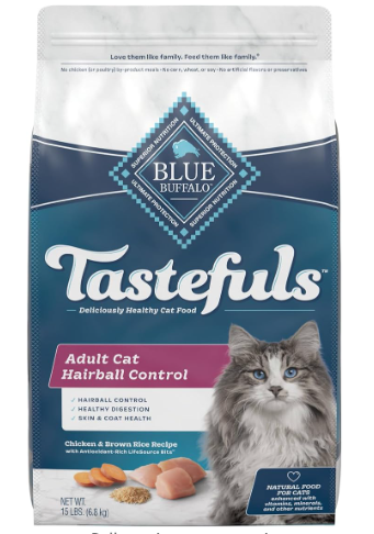 Blue Buffalo Tastefuls Hairball Control Natural Adult Dry Cat Food, Chicken