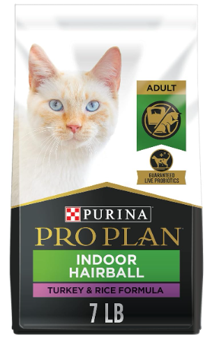 Purina Pro Plan Hairball Management, Indoor Cat Food, Turkey and Rice Formula 
