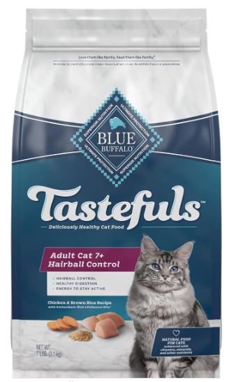Blue Buffalo Tastefuls Hairball Control Natural Adult 7+ Dry Cat Food