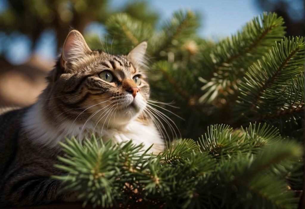 your cat nibbling on a Norfolk Pine