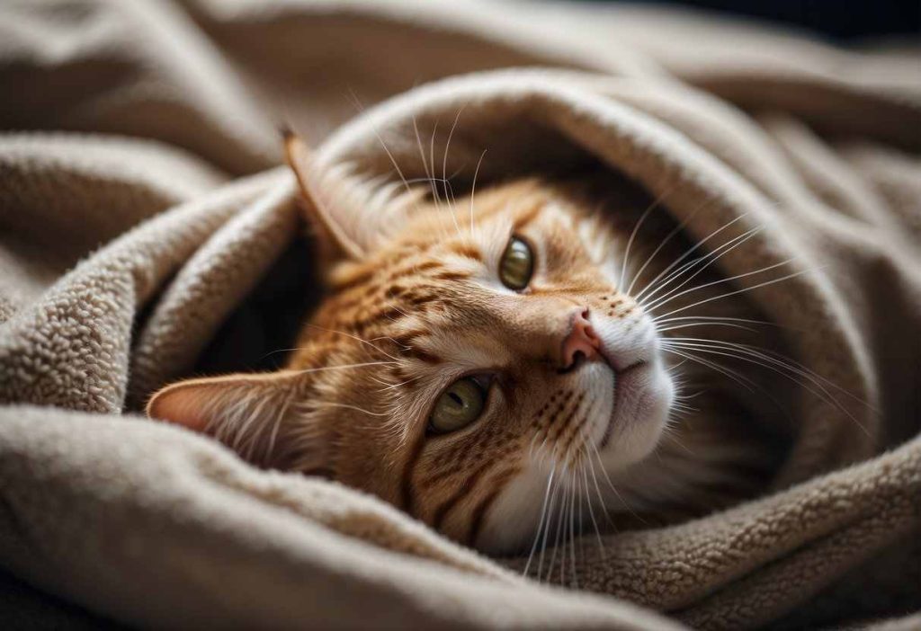 Offer a warm blanket for your cat