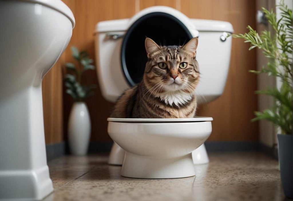 Toilet training a cat 