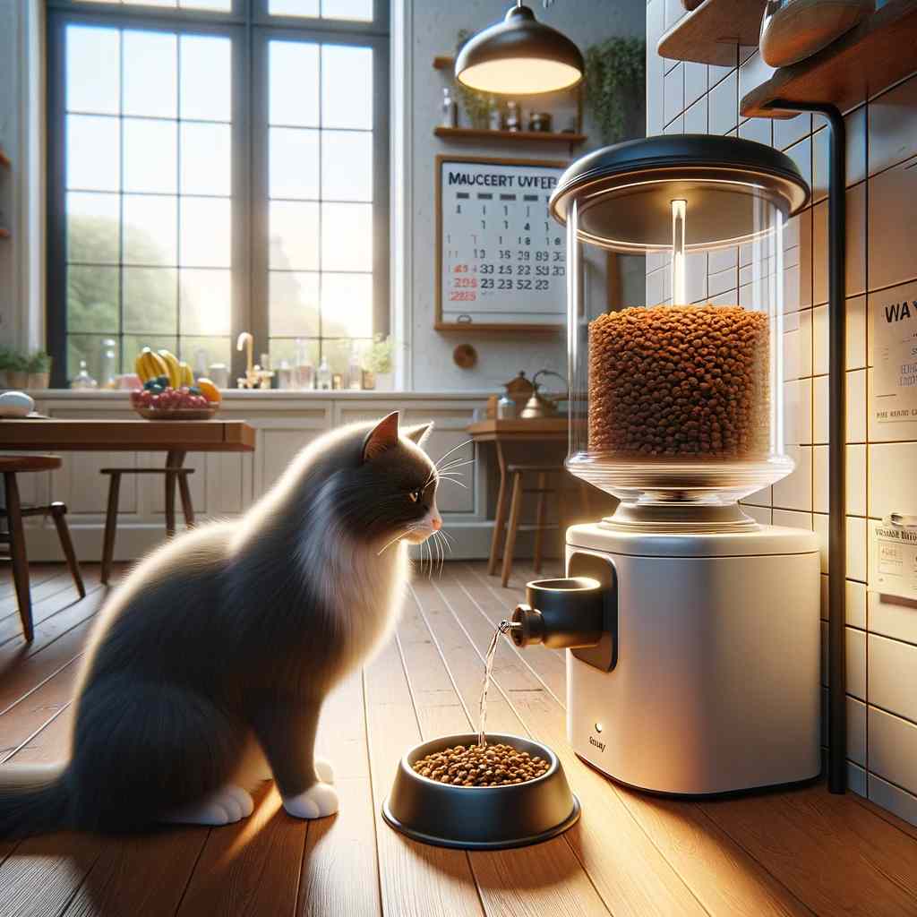 automatic cat feeders and water fountains